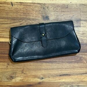Madewell Black Leather Clutch